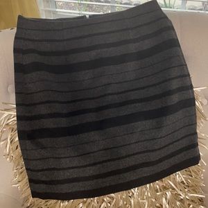 Banana Republic Wool-Lined Black/Grey Mini Skirt